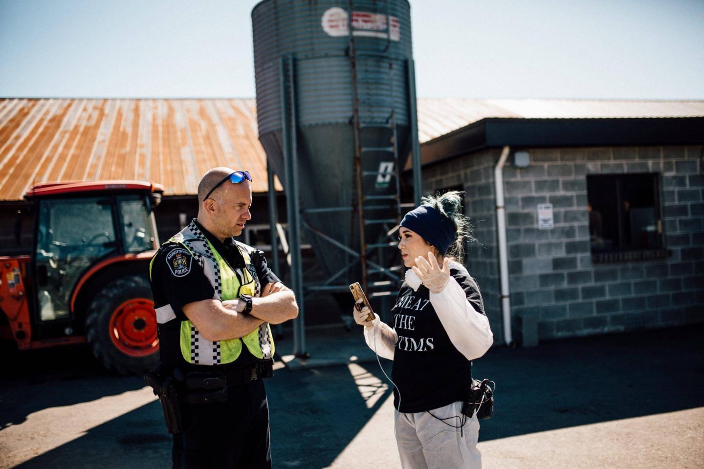 police activist outside