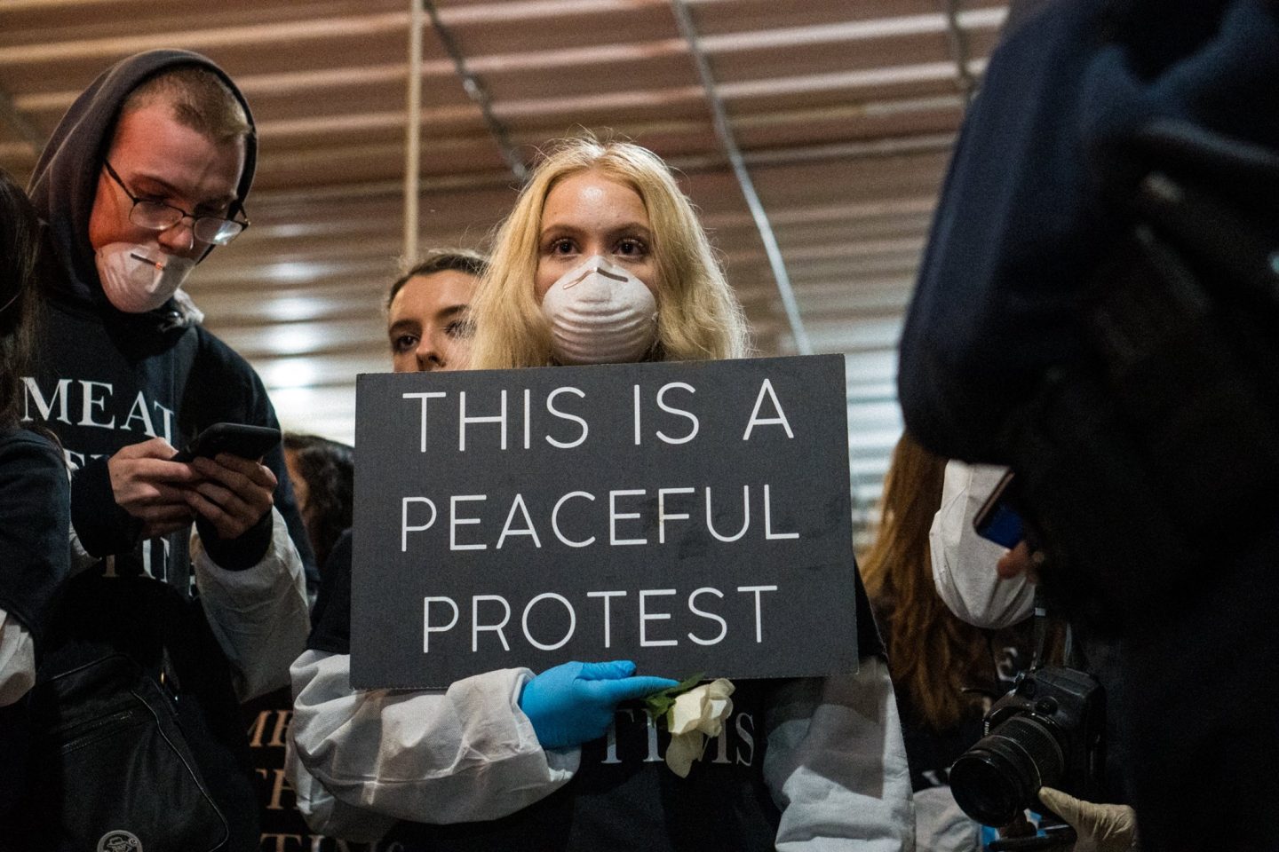 peaceful protest sign