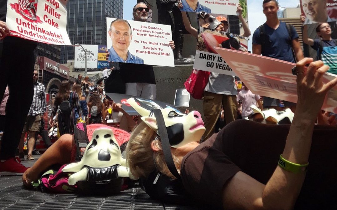 Activists Occupy Time Square: “Dairy Kills”