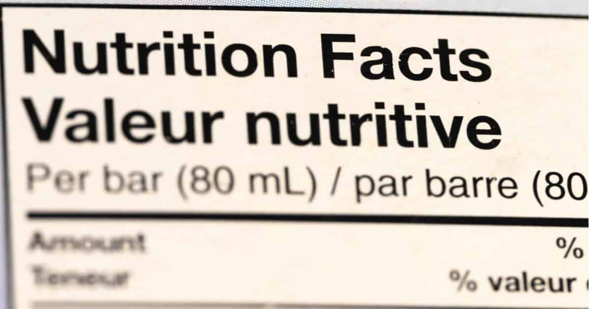nutrition facts table