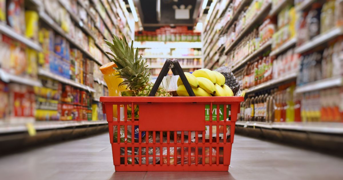 image of shopping basket in grocery aisle, What Is SNAP