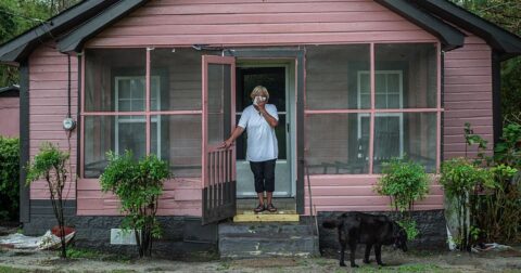 photo of Elsie Herring, activist, outside her home