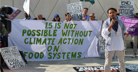 Demonstration outside COP28