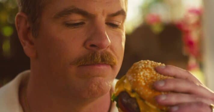 A man stares at an Impossible Burger