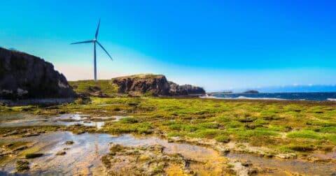 Wind Turbine at coastal Banqui Bay