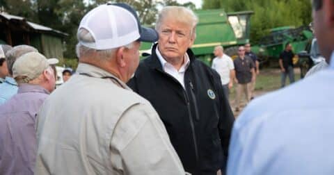 Donald Trump talks to farmers