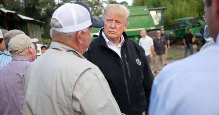Donald Trump talks to farmers