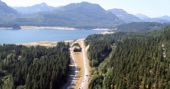 I-90 just east of Snoqualmie Pass.