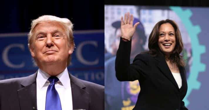 Donald Trump and Kamala Harris