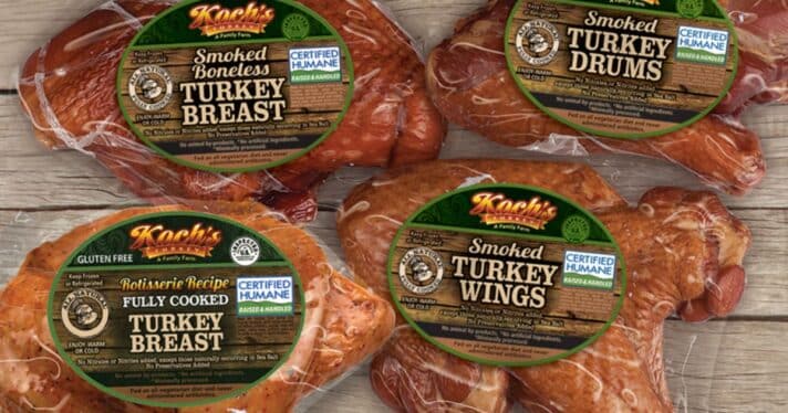 Koch's turkey wings with certified humane labels