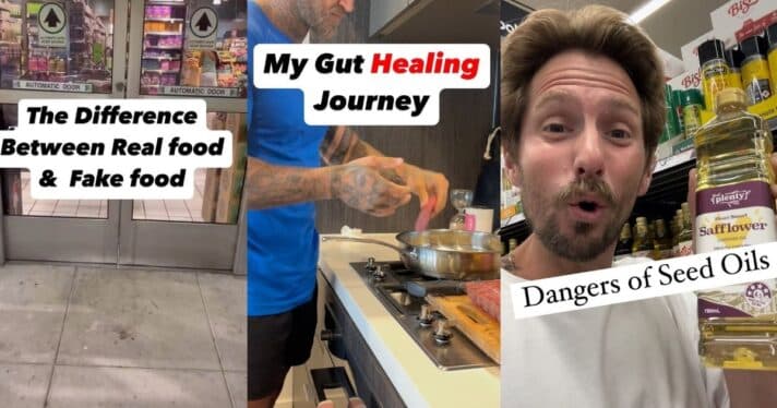 Video thumbnails with the following titles: The Difference Between Real Food and Fake Food; My Gut Healing Journey and Dangers of Seed Oils