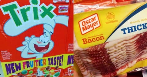 Trix cereal and Oscar Mayer bacon