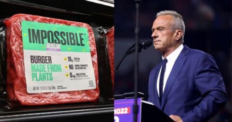 Impossible Foods meat juxtaposed with Robert F. Kennedy Jr.