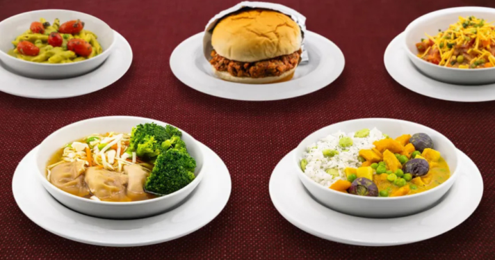 Plates of vegan food
