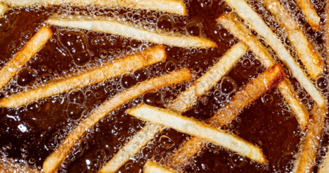 Fries being fried in tallow