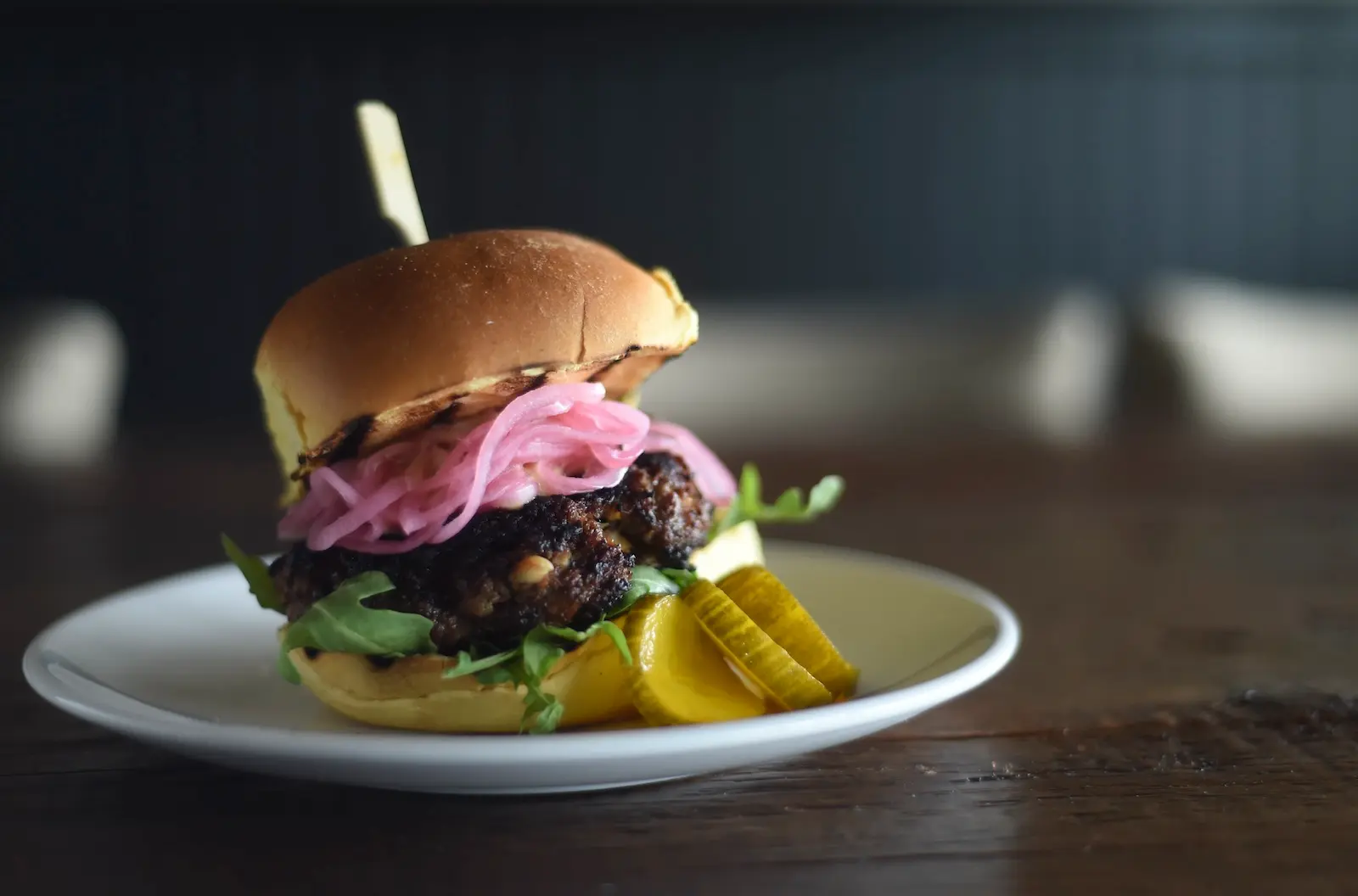 A blended burger on a plate