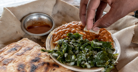 A plate of Ethiopian food