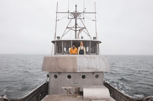 A ship at sea
