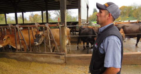 An Oregon Department of Agriculture employee inspects a concentrated animal feeding operation