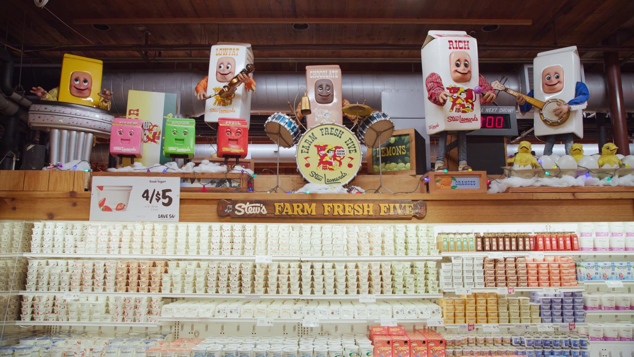 A dairy aisle in a grocery store