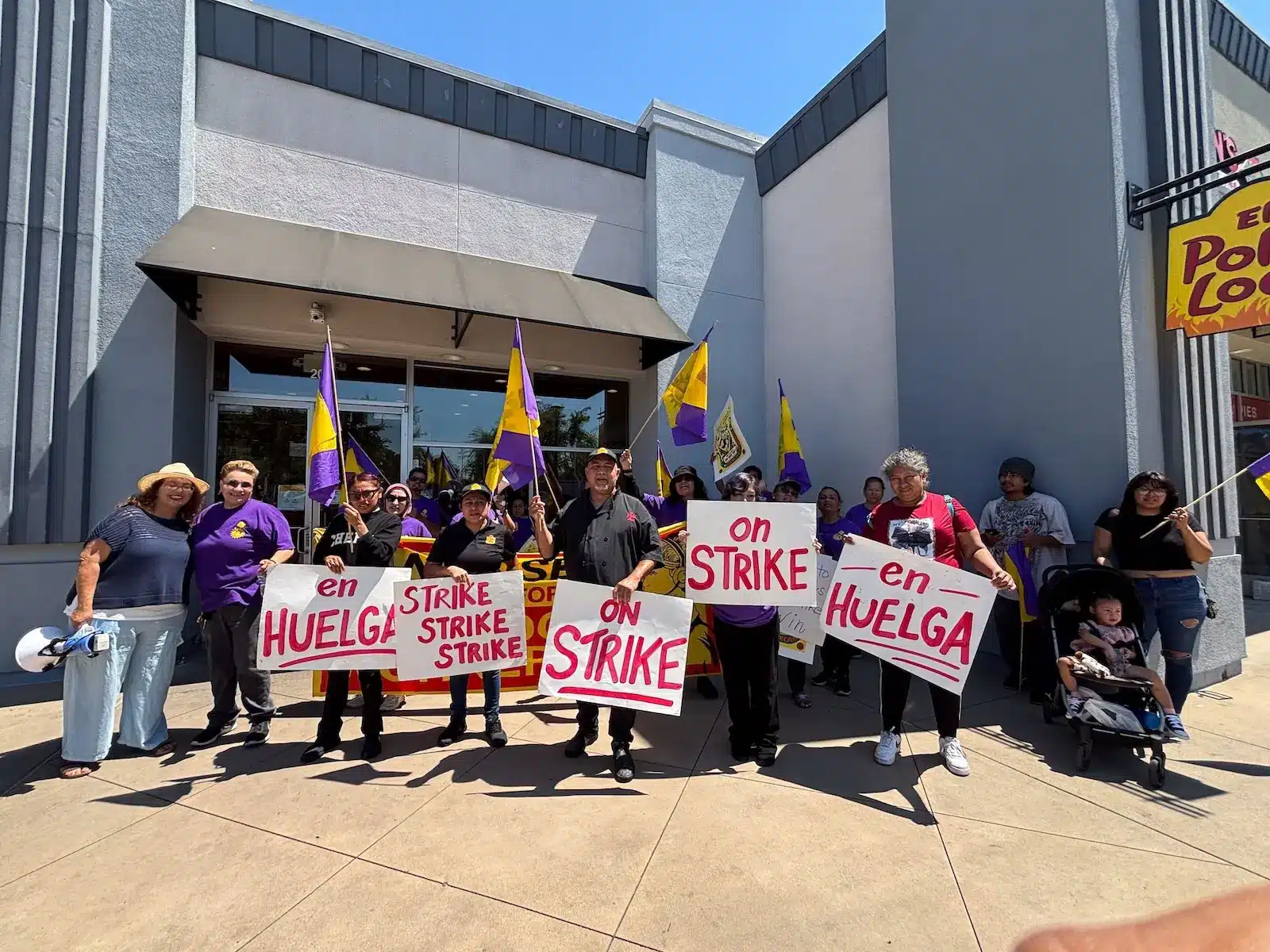 A group of protesters with signs