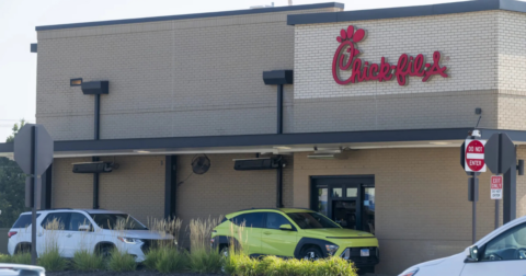 A Chick-fil-A drive-through
