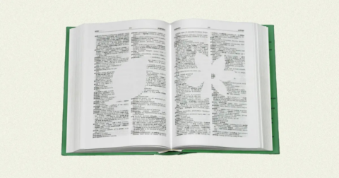 A book with leaf designs on the pages