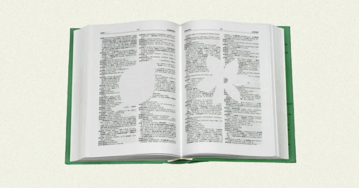 A book with leaf designs on the pages