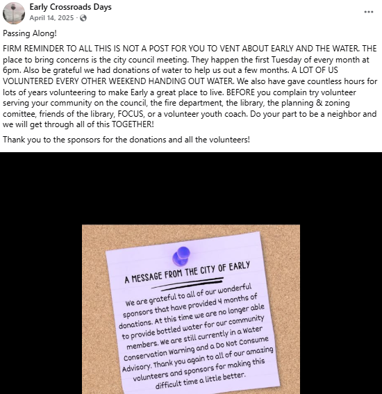 A screenshot of a Facebook post