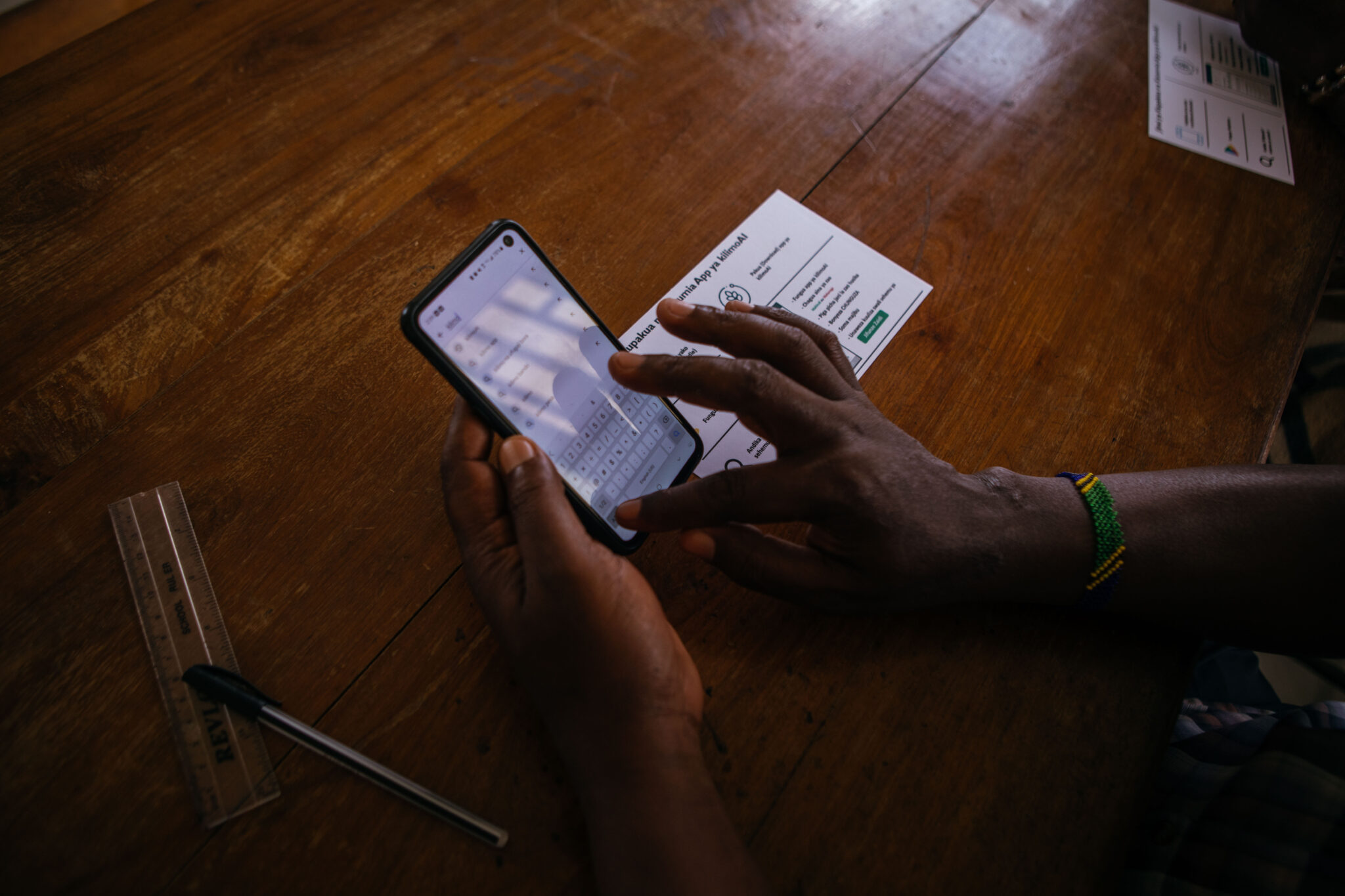 A close up of a person using a phone