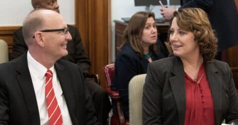 U.S. Department of Agriculture (USDA) Deputy Undersecretary for Food Safety Dr. Mindy Brashears attends her first sub-cabinet meeting with Secretary Sonny Perdue, Deputy Secretary Steve Censky and colleagues in Washington, D.C., on January 29, 2019. USDA Photo by Lance Cheung. Brashears' ties to the meat industry were recently revealed.