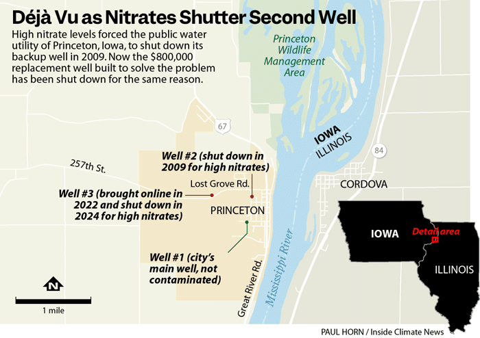A map of nitrates in wells