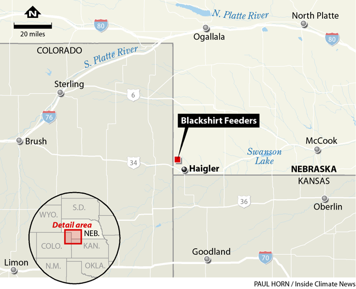 A map of CAFOs in Nebraska