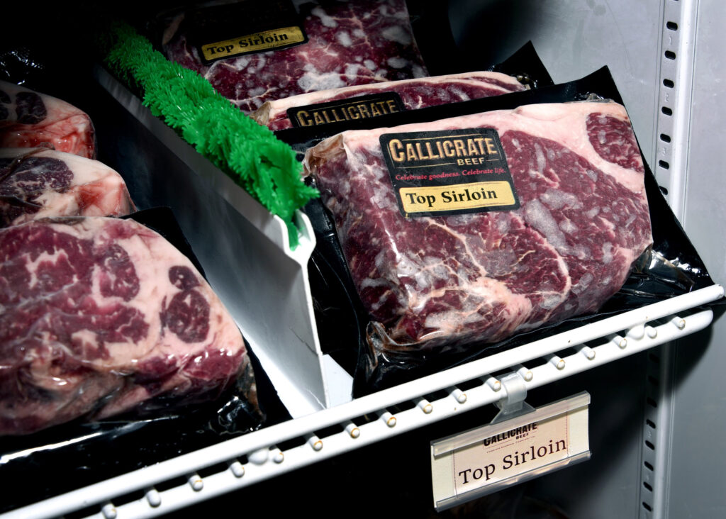 Meat in a grocery store